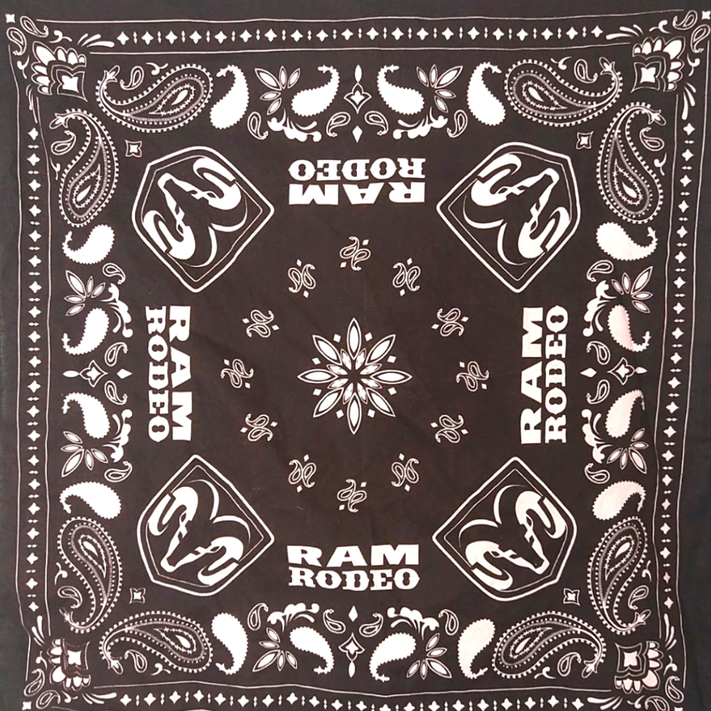 Dodge Ram Rodeo bandana handkerchief Paisley classic black